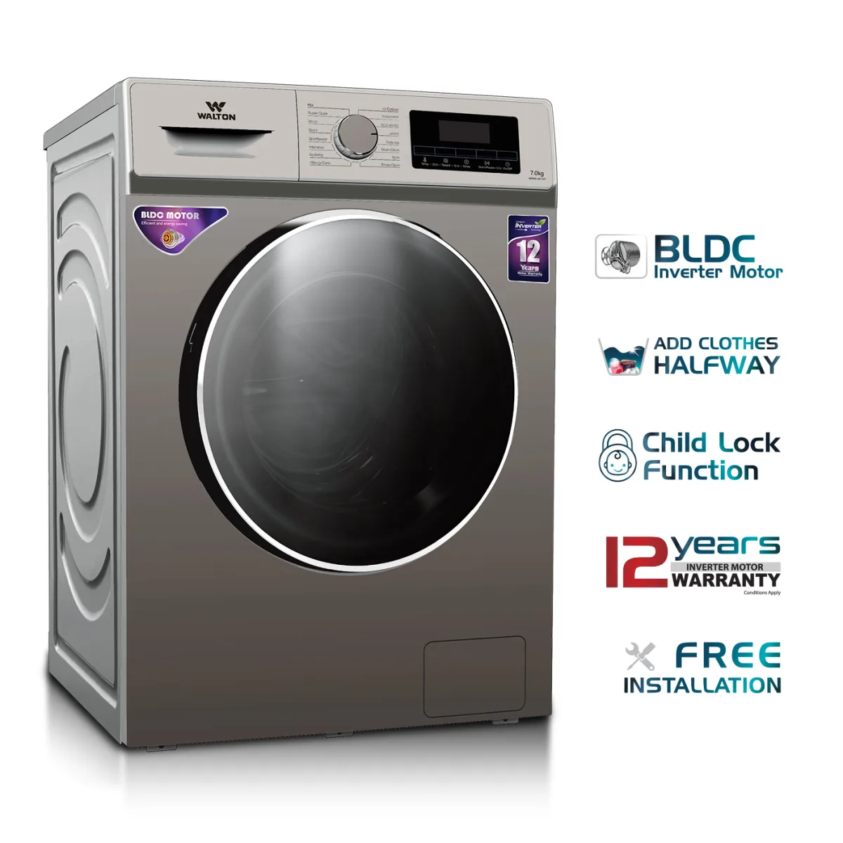 Walton Front Load Washing Machine WWM-AFI70T — 2