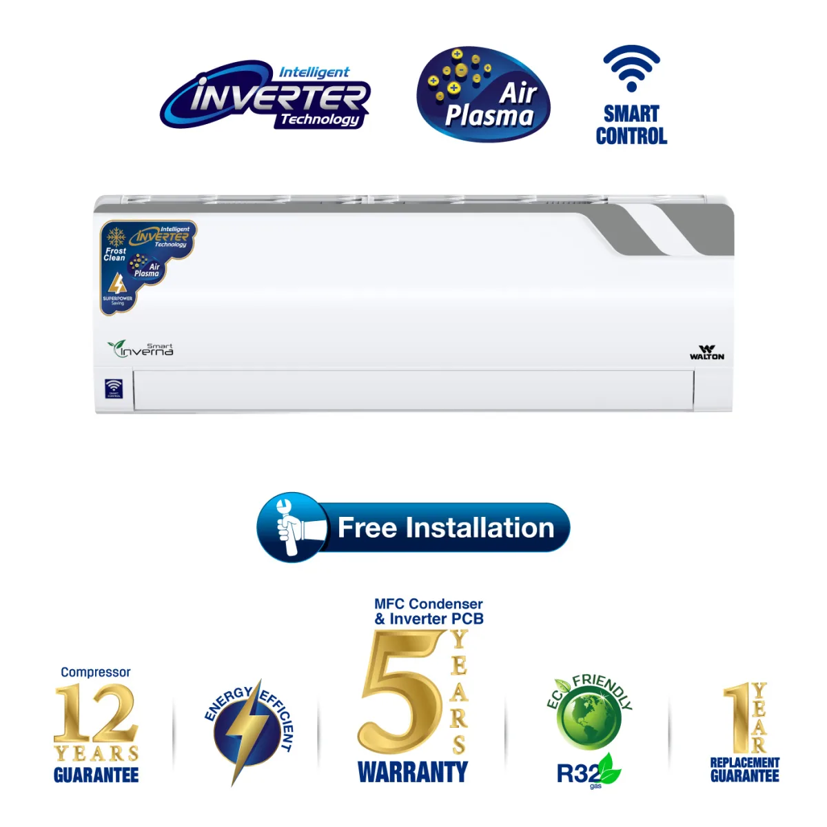 Walton Inverter AC WSI-INVERNA-SUPERSAVER-18H-SMART-PLASMA product image