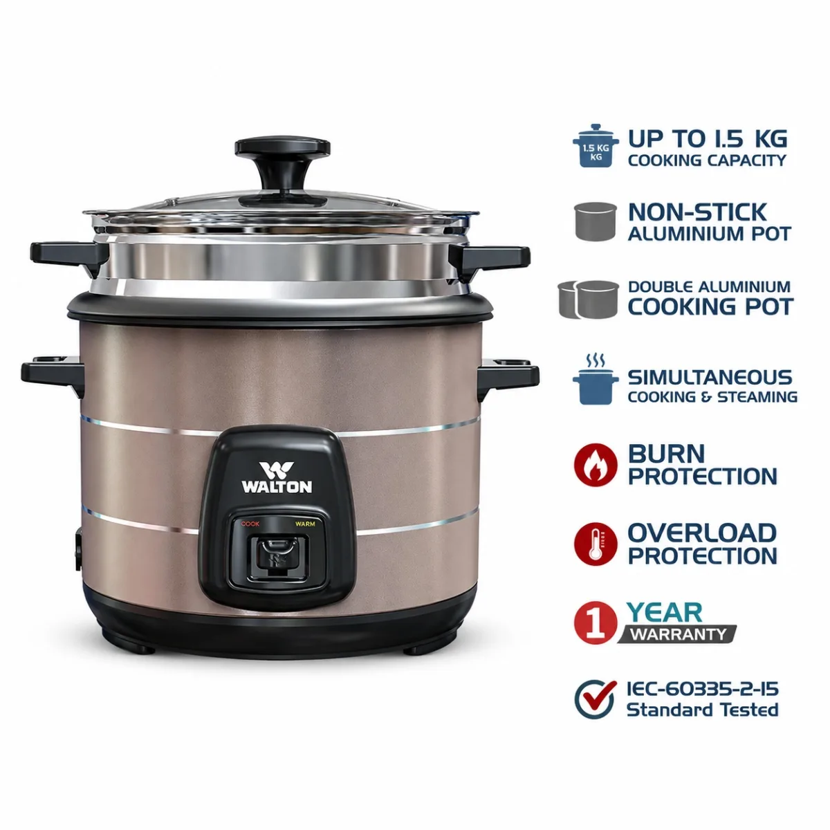 Walton Rice Cooker WRC-GLORIA-2-2L product image