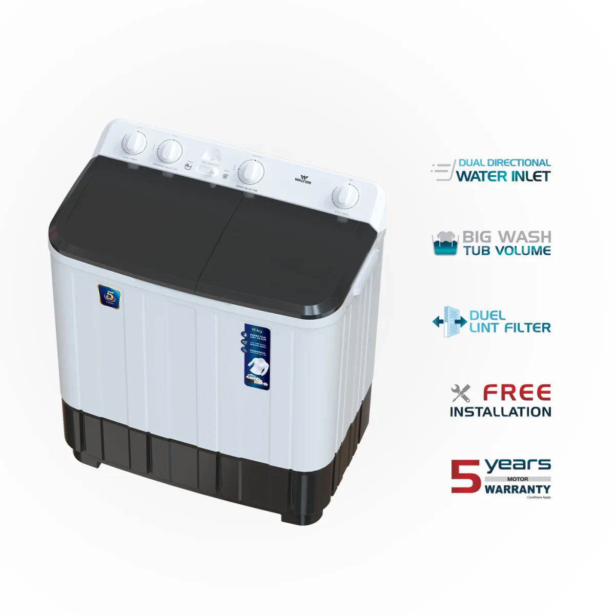 Walton Semi-Auto Washing Machine WWM-TWP100S — 2