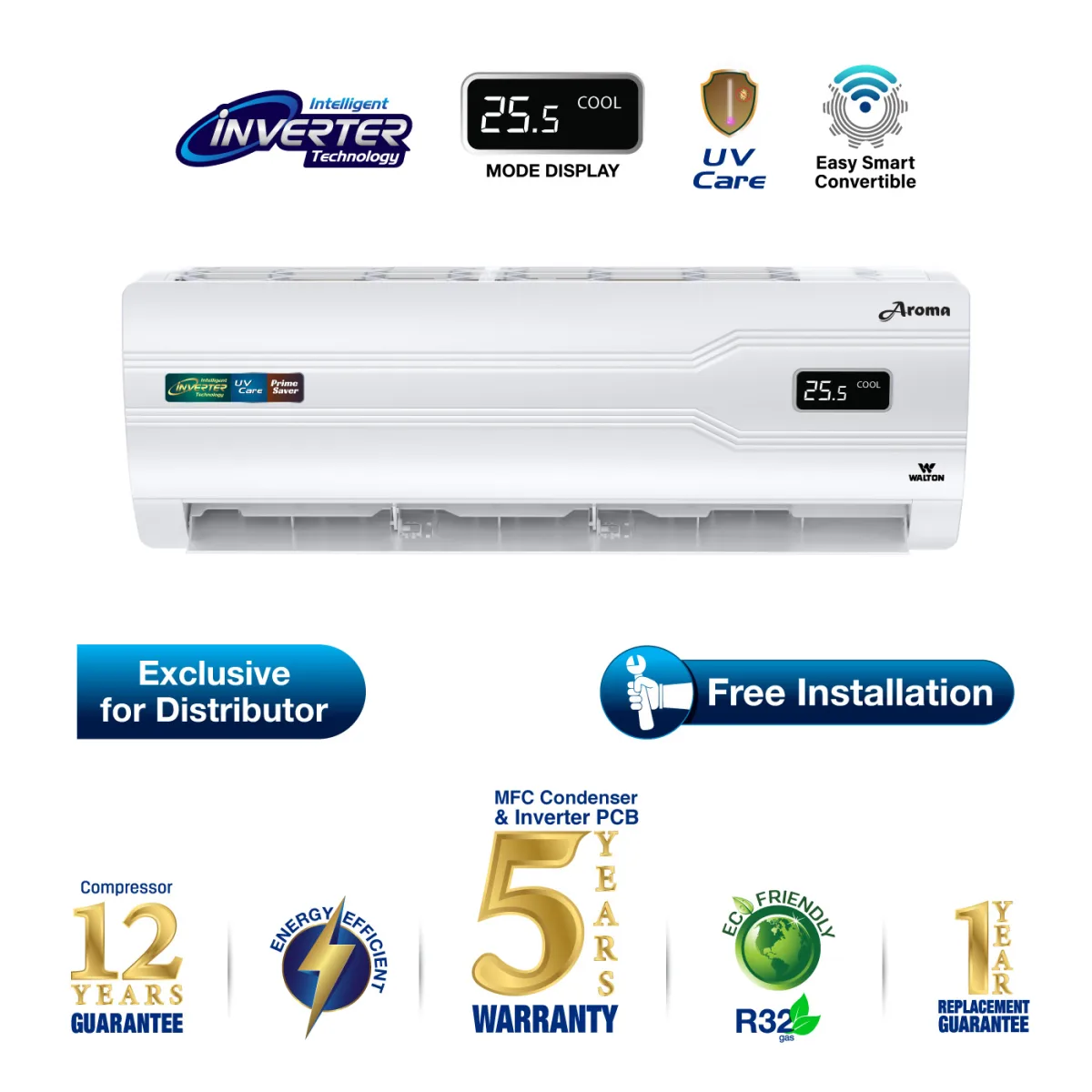 Walton Split AC WSI-AROMA-PRIME-SAVER-18M-UV product image