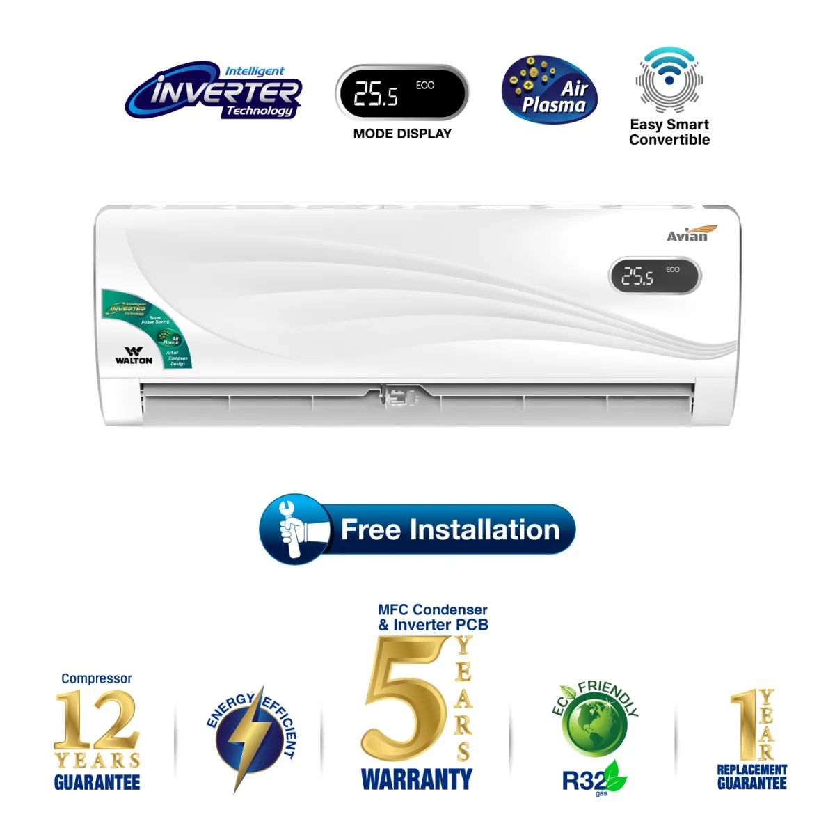 Walton Split AC WSI-AVIAN-SUPERSAVER-12J-PLASMA product image
