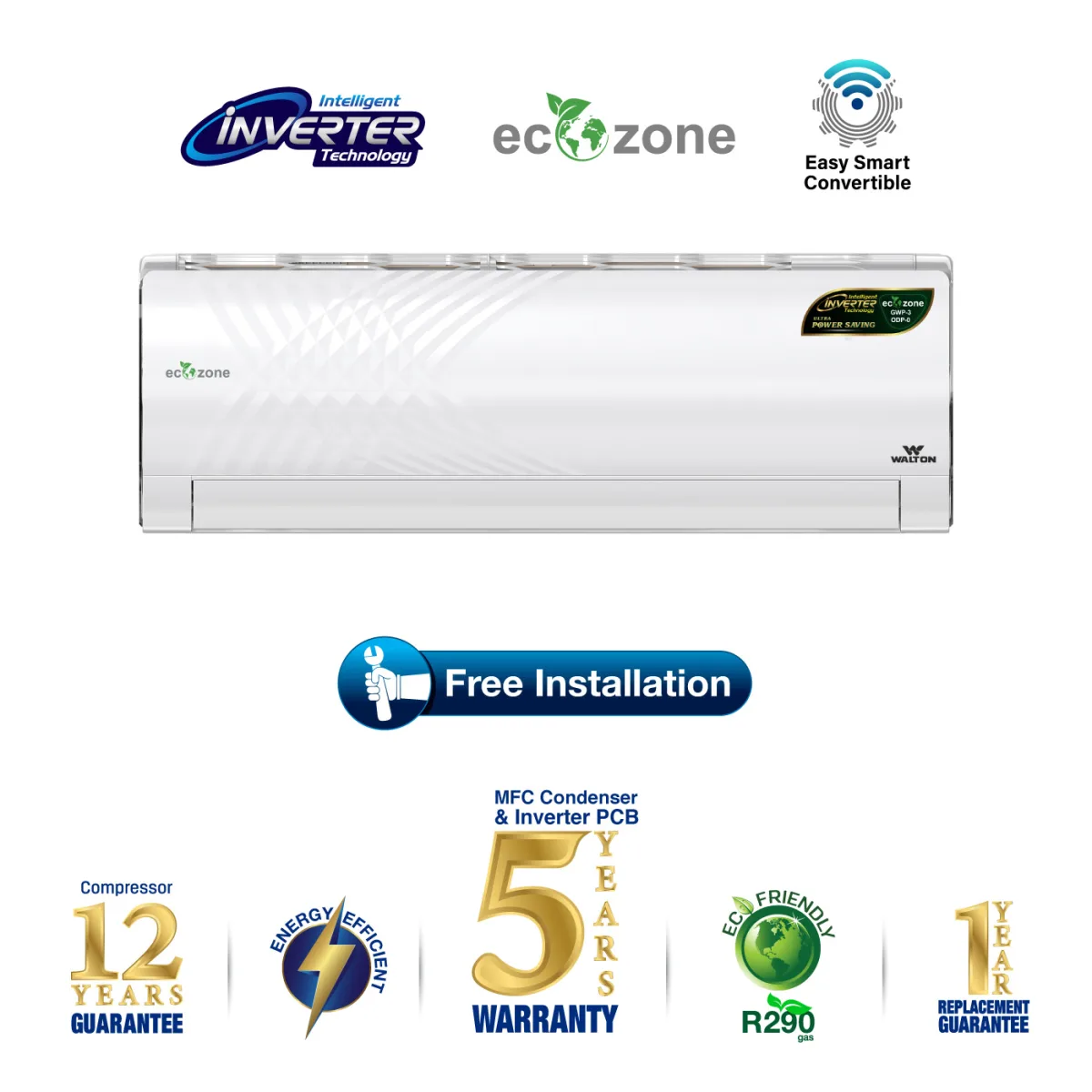 Walton Split AC WSI-KRYSTALINE-ECOZONE-18H product image