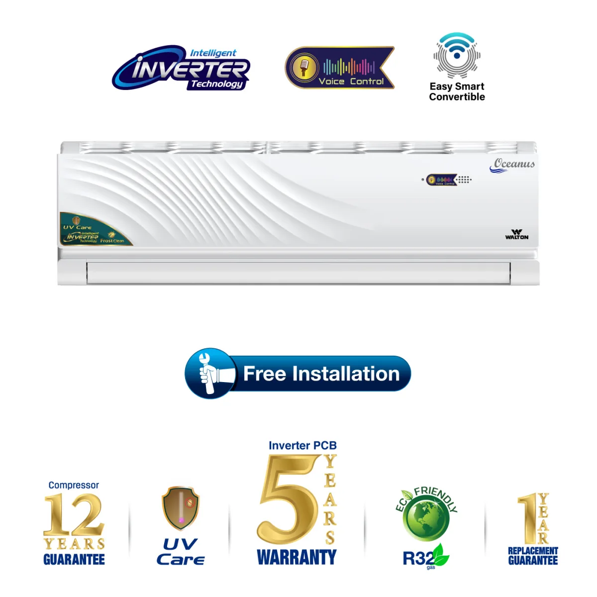 Walton Split AC WSI-OCEANUS-VOICE-CONTROL-24H-UV-CARE product image